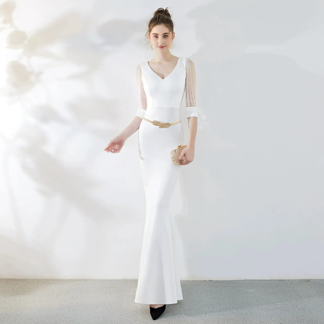 A16 женское сексуальное тонкое вечернее платье русалки