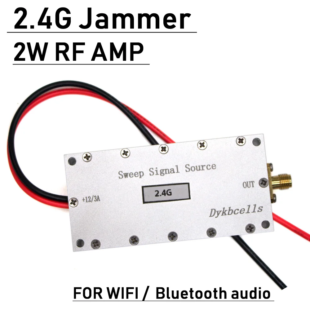 

2W 2.4G Jammer Frequency shielded Sweep signal source WIFI block Blocker RF power amplifier FOR 2.4mhz Bluetooth audio WiMAX