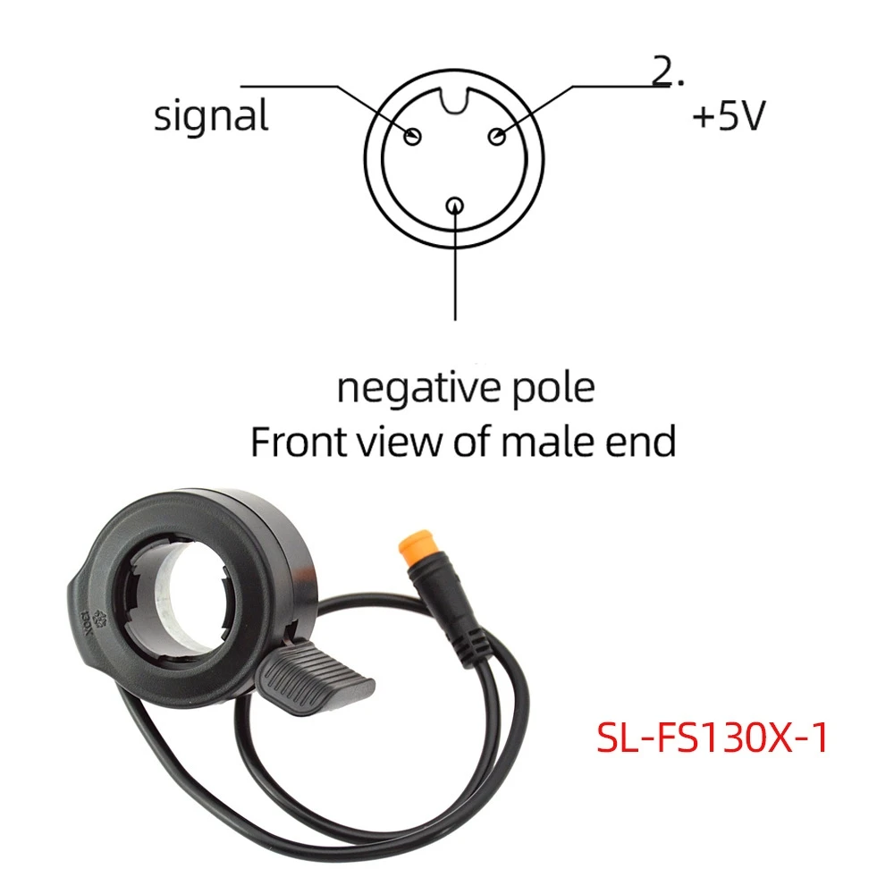 

Finger Throttle Thumb Throttle 3PIn Interface ABS Ebike Accessories Non-slip SL-FS130X Wear-resistant Brand New