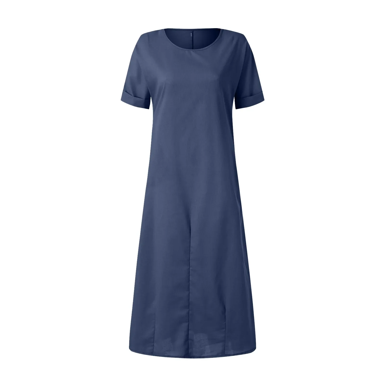 Женский Длинный Сарафан с коротким рукавом однотонное пляжное платье в стиле