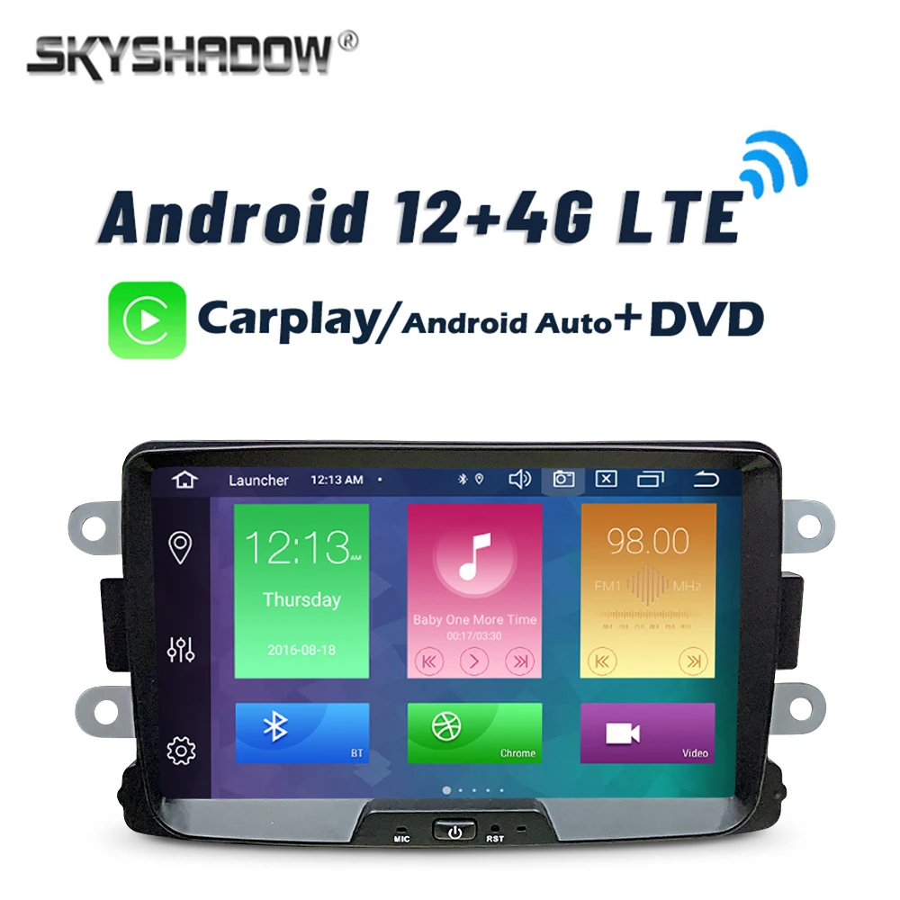 Carplay DSP 4G LTE Android 8. 0 8G + 12 0G 8-ядерный автомобильный DVD-плеер GPS RDS радио Wifi Bluetooth для Dacia