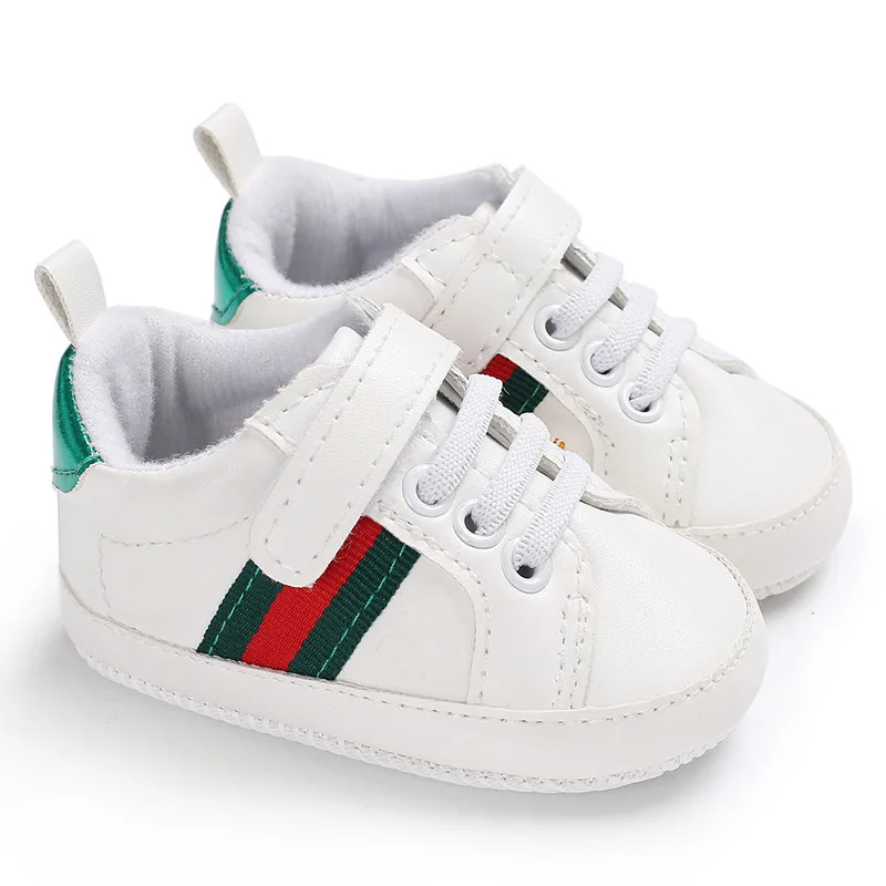 

0-1y Newborn Baby Shoes Simply PU Leather Sport Shoes Boy Girl First Walker Soft Sole Non-slip Casual Sneakers Toddler Flats