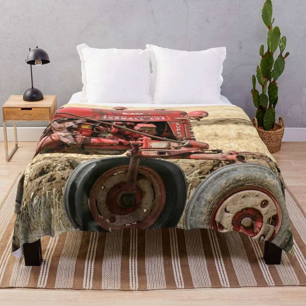 Винтажный Farmall Cub трактор бросать одеяло пушистые мягкие тонкие индивидуальные