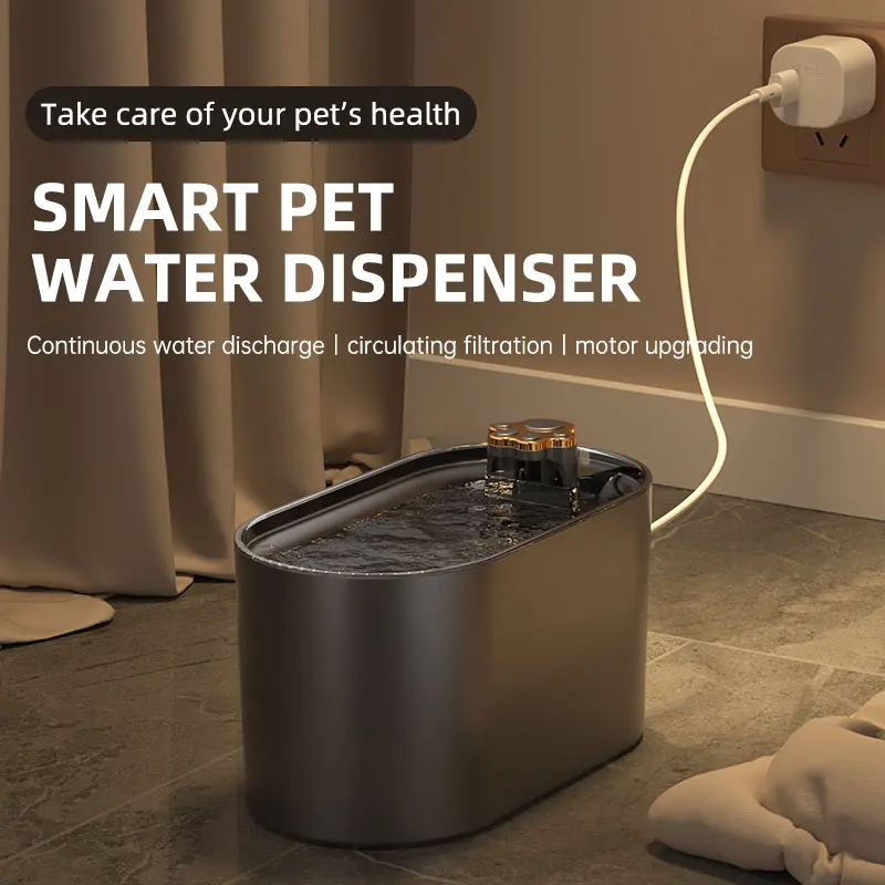 

Автоматический дозатор воды для домашних животных, бесшумная электрическая поилка с фильтром, 3 л, USB, умный питьевой фонтан, для кошек