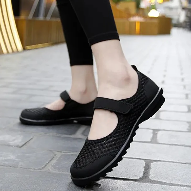 Women Shoes Summer Casual Flats Breathable Female Sneakers Woven Walking Shoes Slip On Ladies Loafers Handmade Shoes Size 35-42