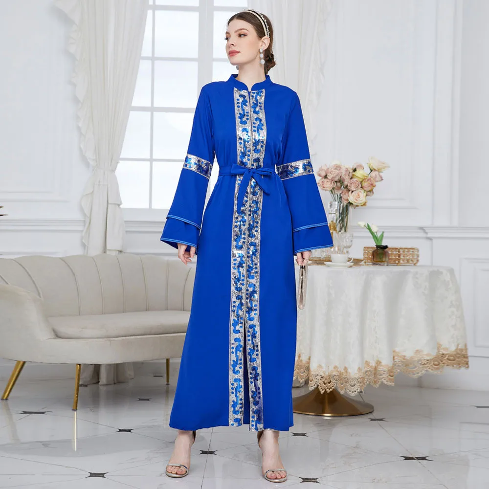 

2023 Vintage Muslim Women Embroidery Abaya Maxi Dress Turkey Ramadan Kaftan Arabic Robe Evening Party Morocco Jalabiya Vestidos