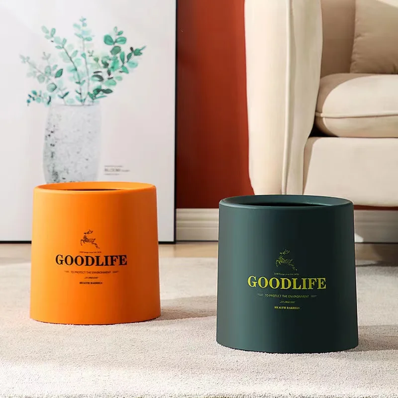 

Trash Can Double-layer Large Capacity Light Luxury Home Bedroom Upscale Living Room Kitchen Without Cover Toilet Paper Basket