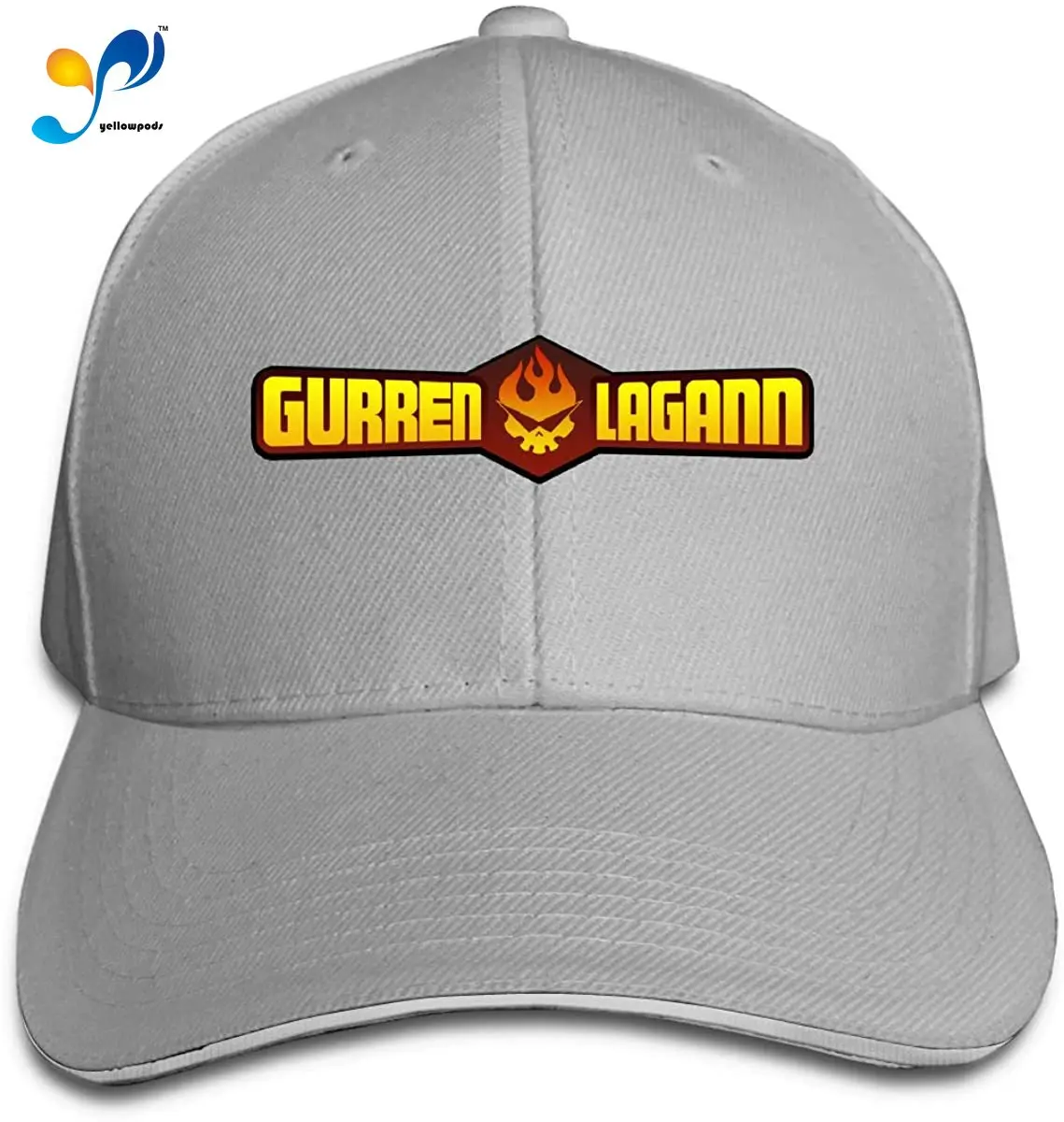 

Gurren Lagann Hip Hop Baseball Cap Golf Trucker Baseball Cap Adjustable Peaked Sandwich Hat Black Unisex Casquette White