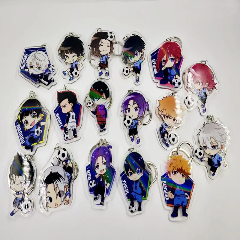 

Japan BLUE LOCK Keychain Cartoon Figures Keyrings Kawaii Acrylic Laser Key Chain Costume Accessories Birthday Gifts