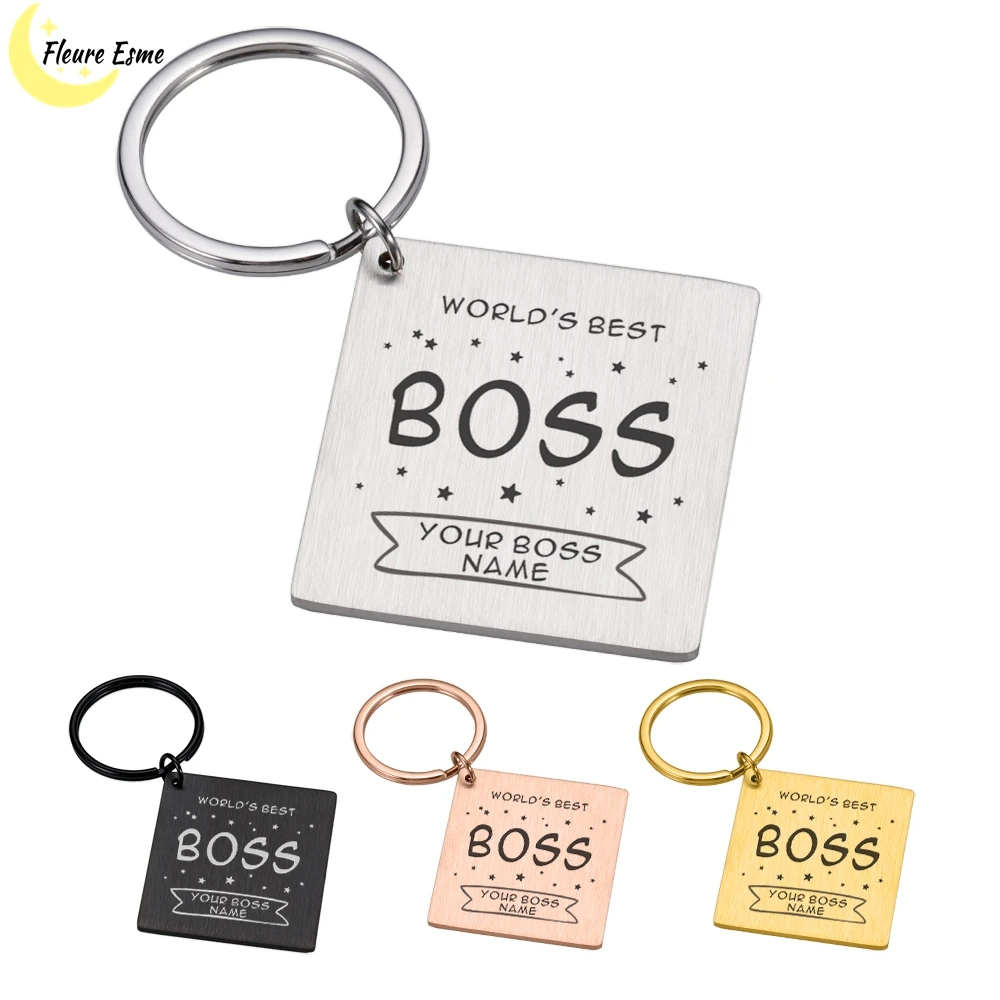 

Customized Boss's Day Gift Key Chains Gift for Boss Keychains Personalized Boss Leader Gift Keychain Motivational Key Chains