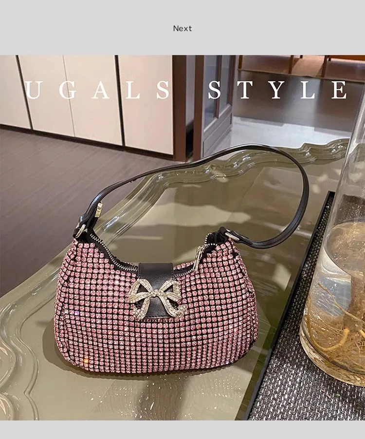 Женская Блестящая вечерняя сумка-клатч с бриллиантами