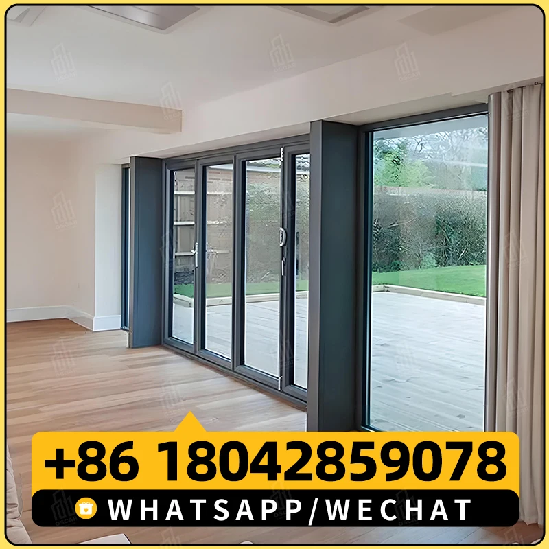Оптовые складные двери для патио двойные простая установка алюминиевая складная
