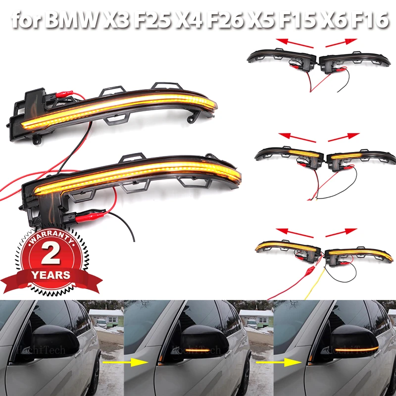 

Динамический поворотный сигнал, зеркальный индикатор для BMW X3 F35 X4 F26 X5 F15 X6 F26 2014-2018