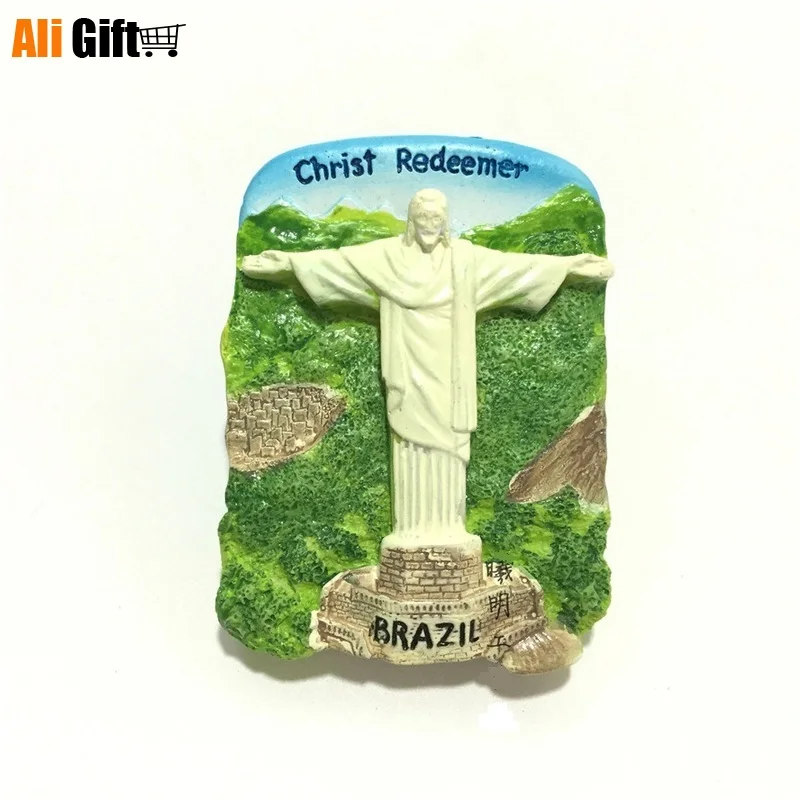 

Brazil World Tourism Refrigerator Resin Savior Souvenirs Rio DE Janeiro 3D Fridge Magnet Sticker Travel Souvenir Home Decoration