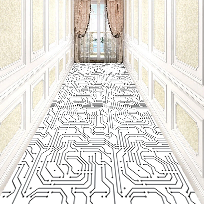 

Reese Lobby Carpets Living Room Bedroom Porch Rug Computer Chip Pattern White Seamless Vestibule Hallway Corridor Aisle Library