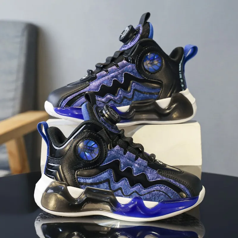 

Новая Брендовая детская Баскетбольная обувь для мальчиков, спортивная обувь, толстая подошва, Высококачественная Нескользящая детская обувь для бега