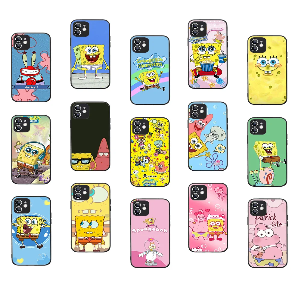 WRB-31 Черный гибкий чехол из ТПУ SquarePants для OPPO A73 74 76 77 78 80 83 93 96 94 F15 Find X3 X5 Pro Neo