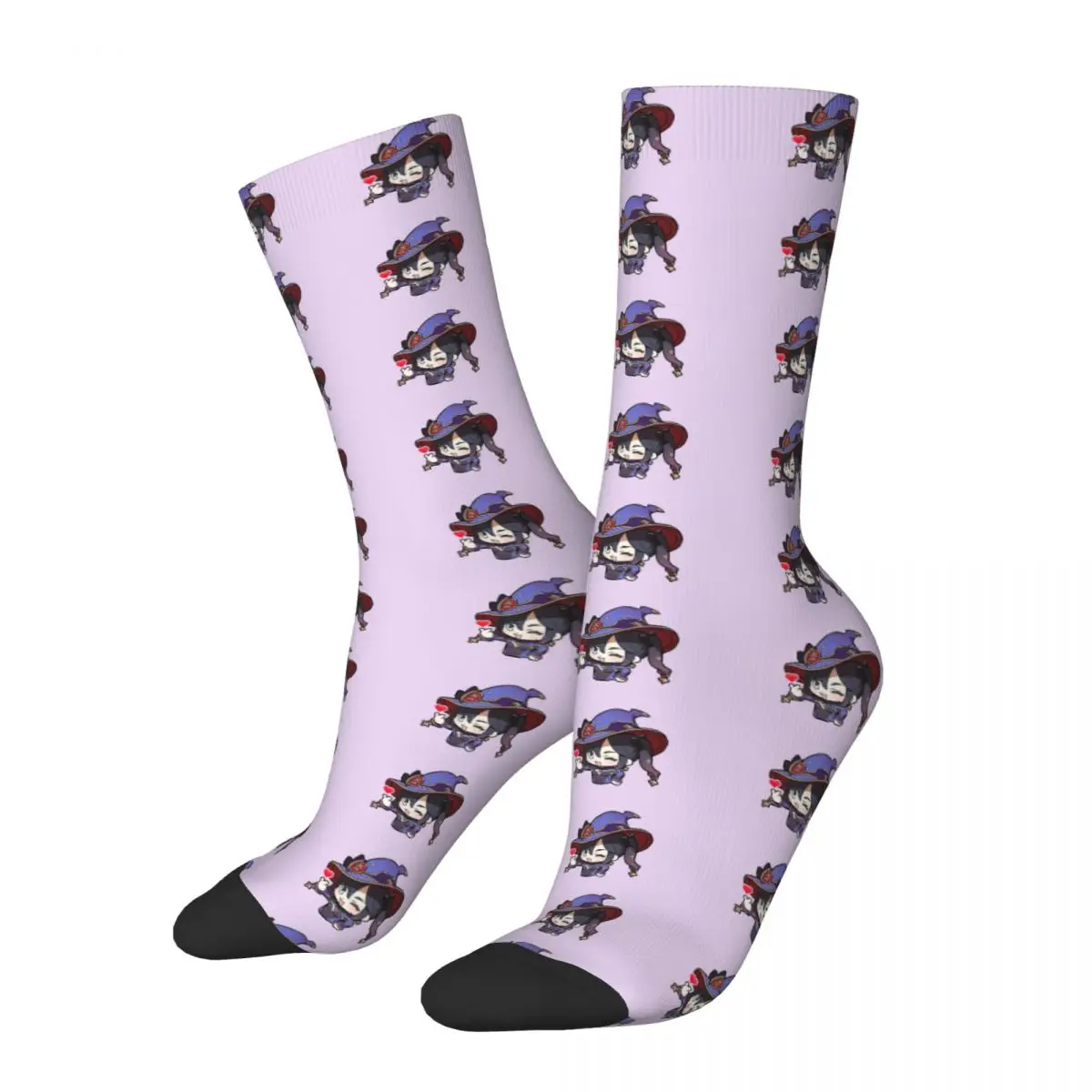 Mona Chibi Genshin Impact Adventure Game Socks Male Mens Women Spring Stockings Printed