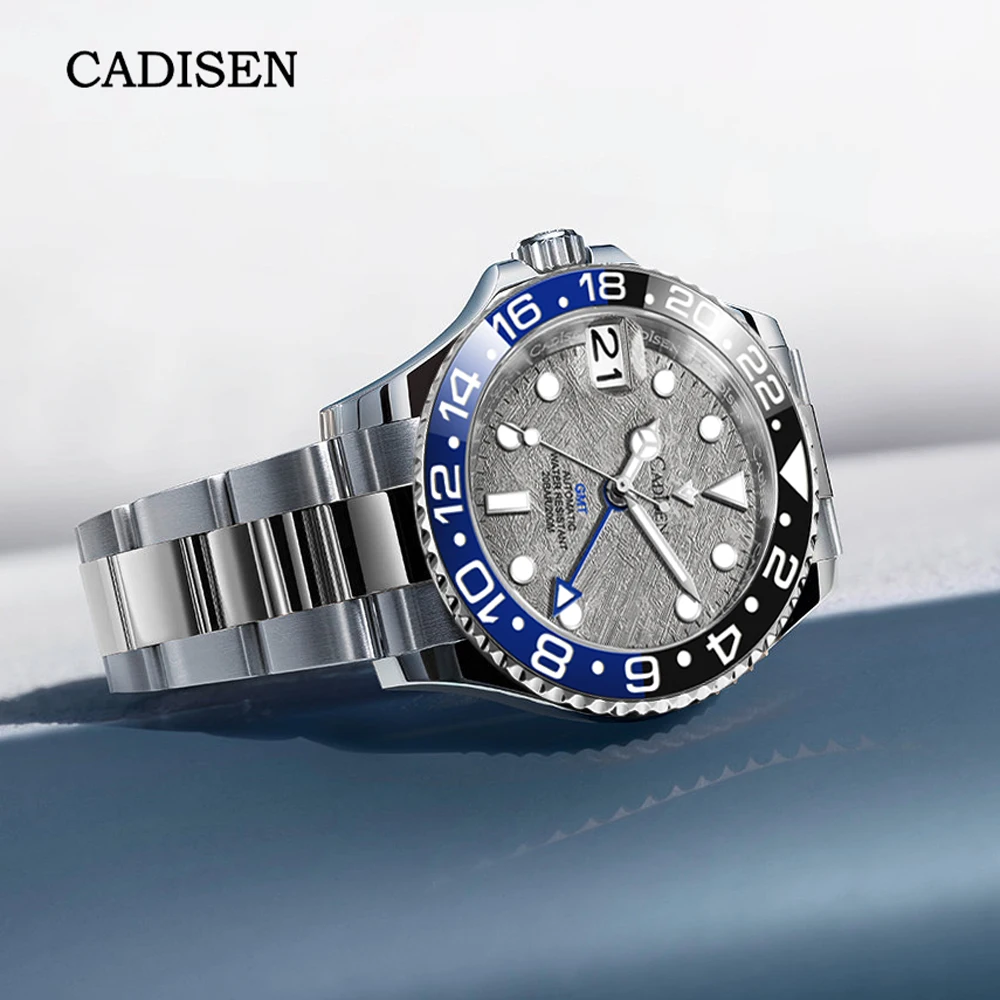 

2023 CADISEN New NH34 Mens Automatic Mechanical Watches GMT Watch For Men Sapphire Stainless Steel Waterproof Watch Reloj Hombre
