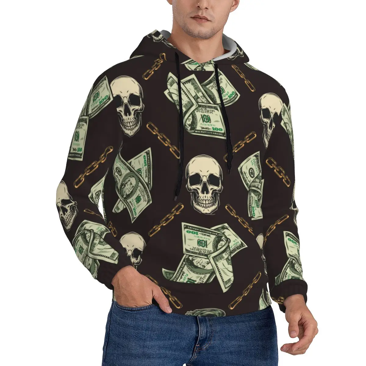 

Sudaderas Trends Essentials Hoodie men's and women's Sweatshirt Dalian Hoodie fashion hip hop Street sweat Skulls Dollar Bills