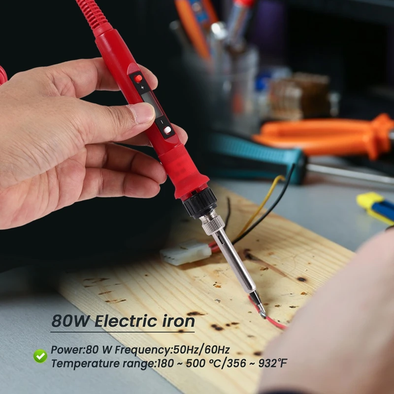 Электрический паяльник с регулируемой температурой 220 В 80 Вт ЖК-дисплей