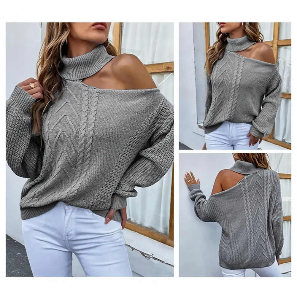 

Fashion Women Knitwear Twist Loose Pullover Sweater Sexy Off Shoulder Autumn Winter Sweater Top