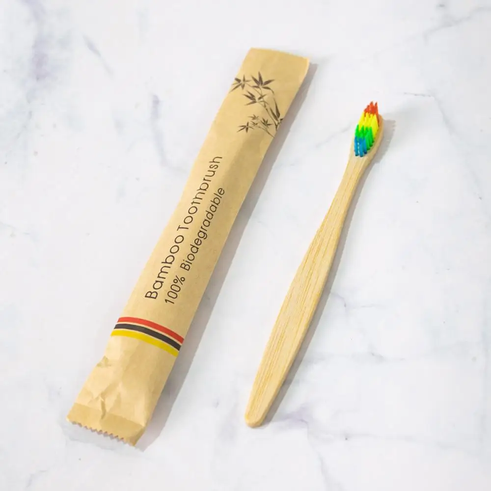

1Pcs Colorful Eco Friendly Toothbrush Bamboo Toothbrushes Resuable Portable Adult Wooden Soft Tooth Brush for Home Travel Hotel