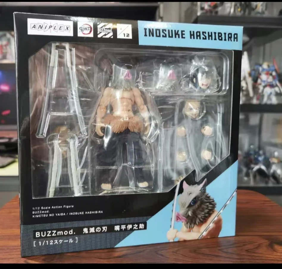 100% оригинал Aniplex BUZZmod Inosuke Hashibira Kimetsu No Yaiba Demon Slayer Фигурки Модель игрушки Brinquedos Figura