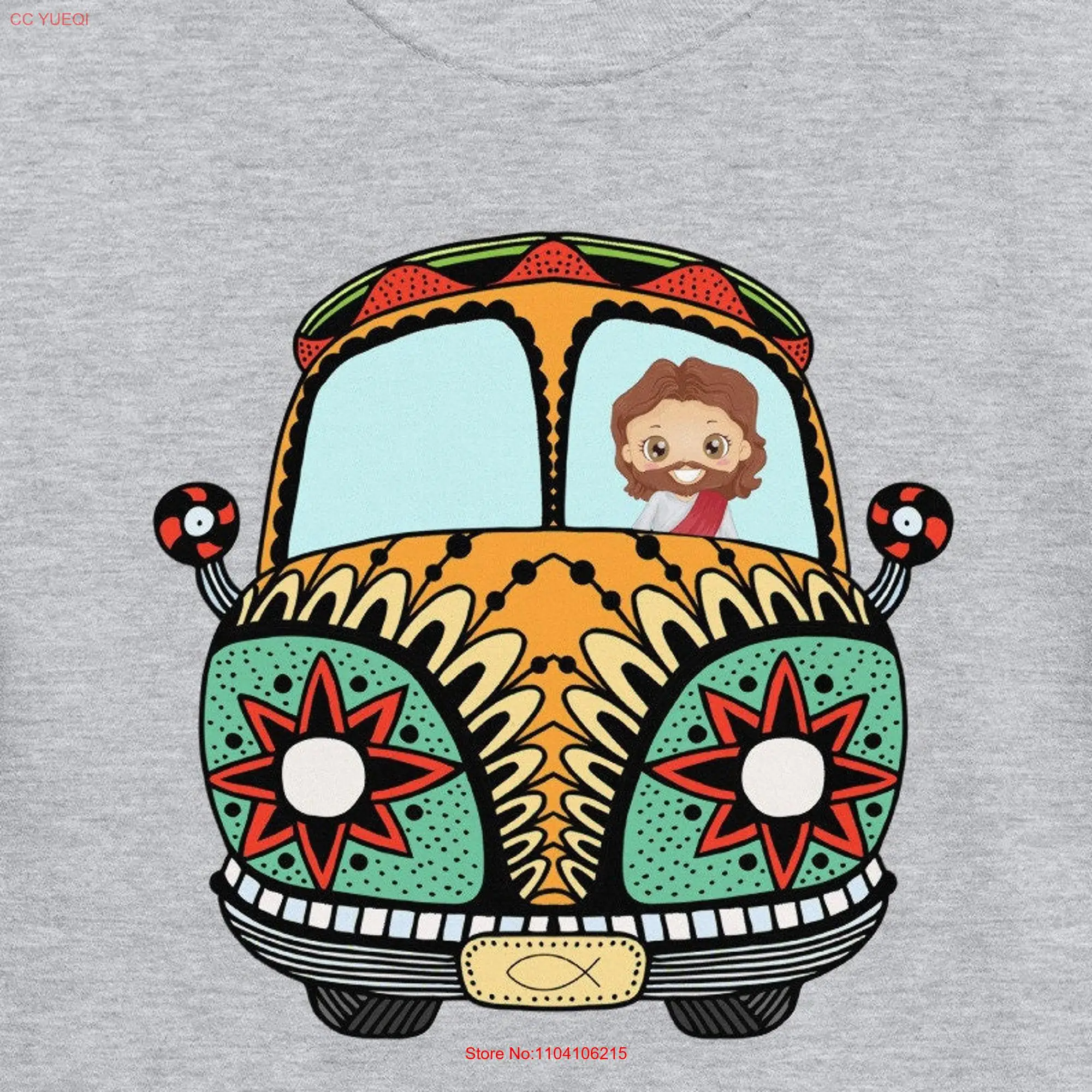 Футболка с изображением христианского Иисуса хиппи фургона автобуса мира любви