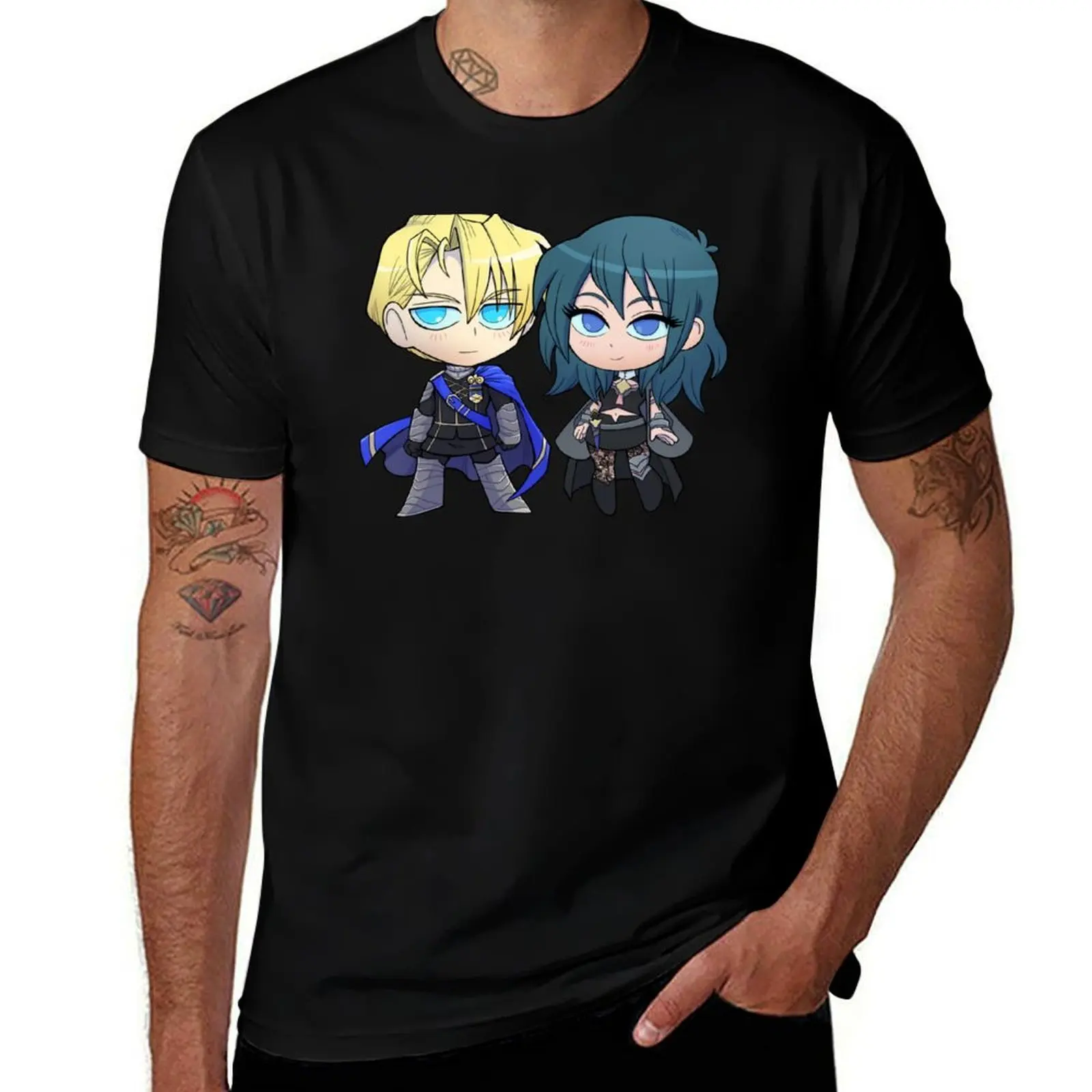 Фото Футболка Byleth (F!Byleth) и Dimitri - Fire Emblem Three Houses - Chibi Cuties, свободного кроя, больших размеров №1