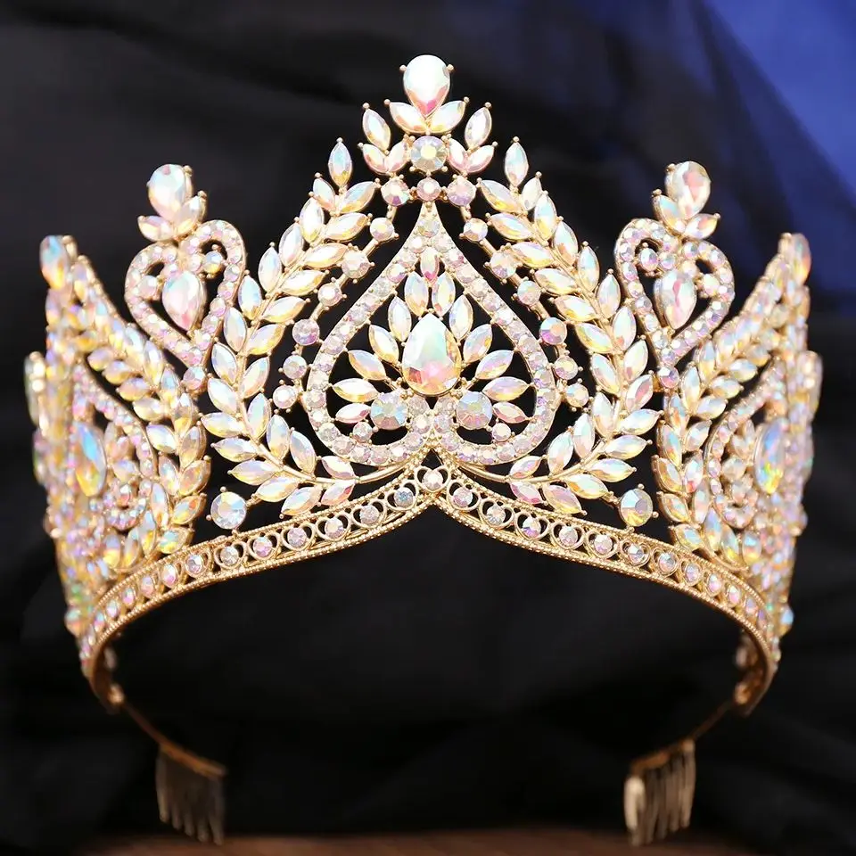 Женская тиара в стиле барокко с кристаллами