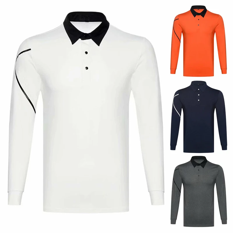 

2021 Spring Golf men's outdoor sports leisure long sleeve T-shirt polo shirt breathable sweat