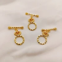 18k gold plated crown ot buckle toggles claps for diy bracelet necklace jewelry material