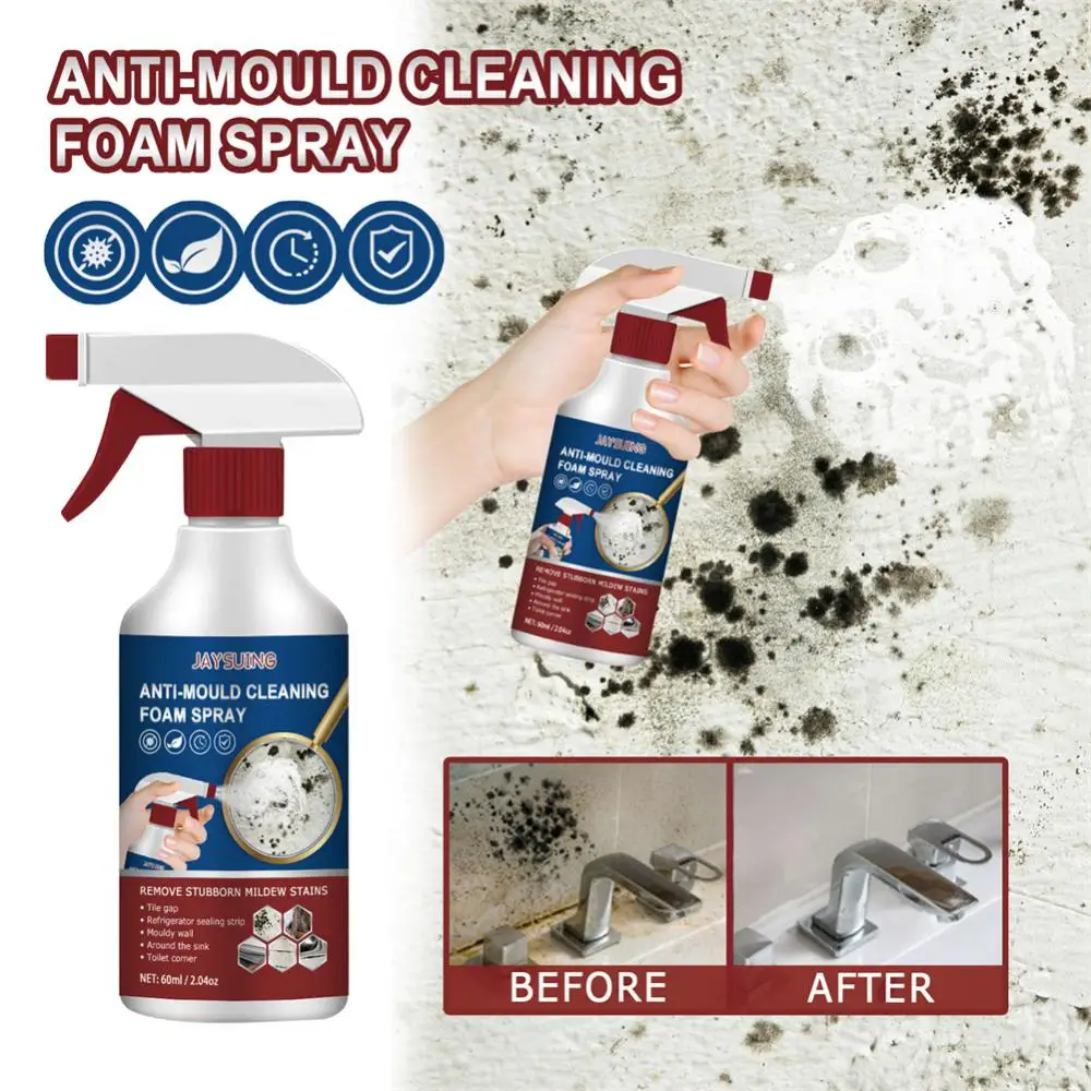 

Easy Cleaning Bathroom Cleaner Spray Foam 60ml Toilet Wall Joint Cleaner Foam Kitchen Bathroom Cleaning Spray Mould Cleaning