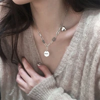 fmily minimalist heart letter necklace s925 sterling silver fashion retro niche design hip hop jewelry for girlfriend gifts