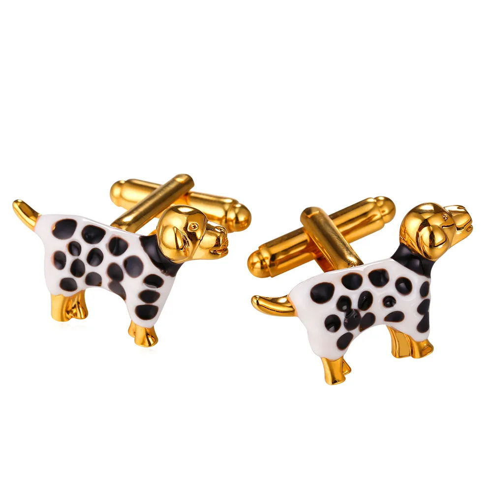 Запонки Collare для мужчин золотистые/Серебристые запонки с белыми и черными