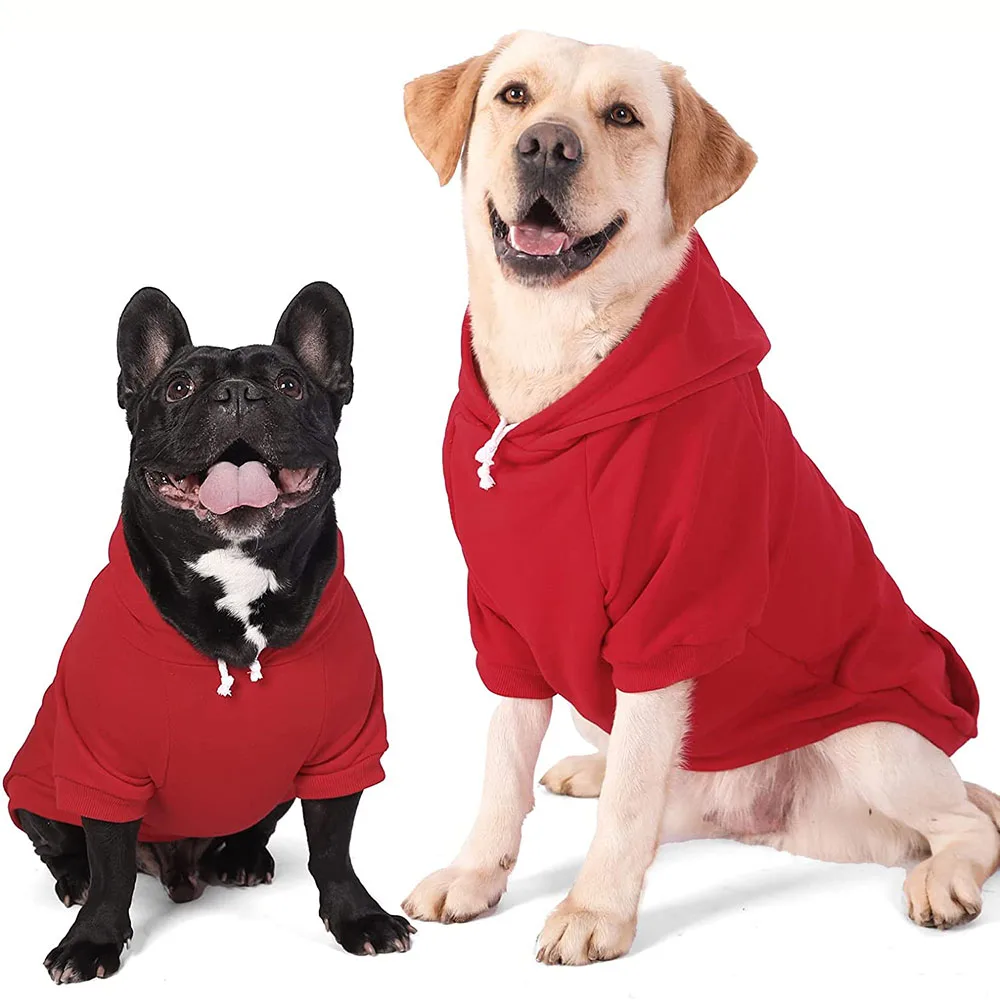 Felpa per cani in bianco felpe con cappuccio per animali domestici per cuccioli di taglia media cappotto per maglione di base per cani di grossa taglia con Design tascabile abbigliamento sportivo per animali domestici