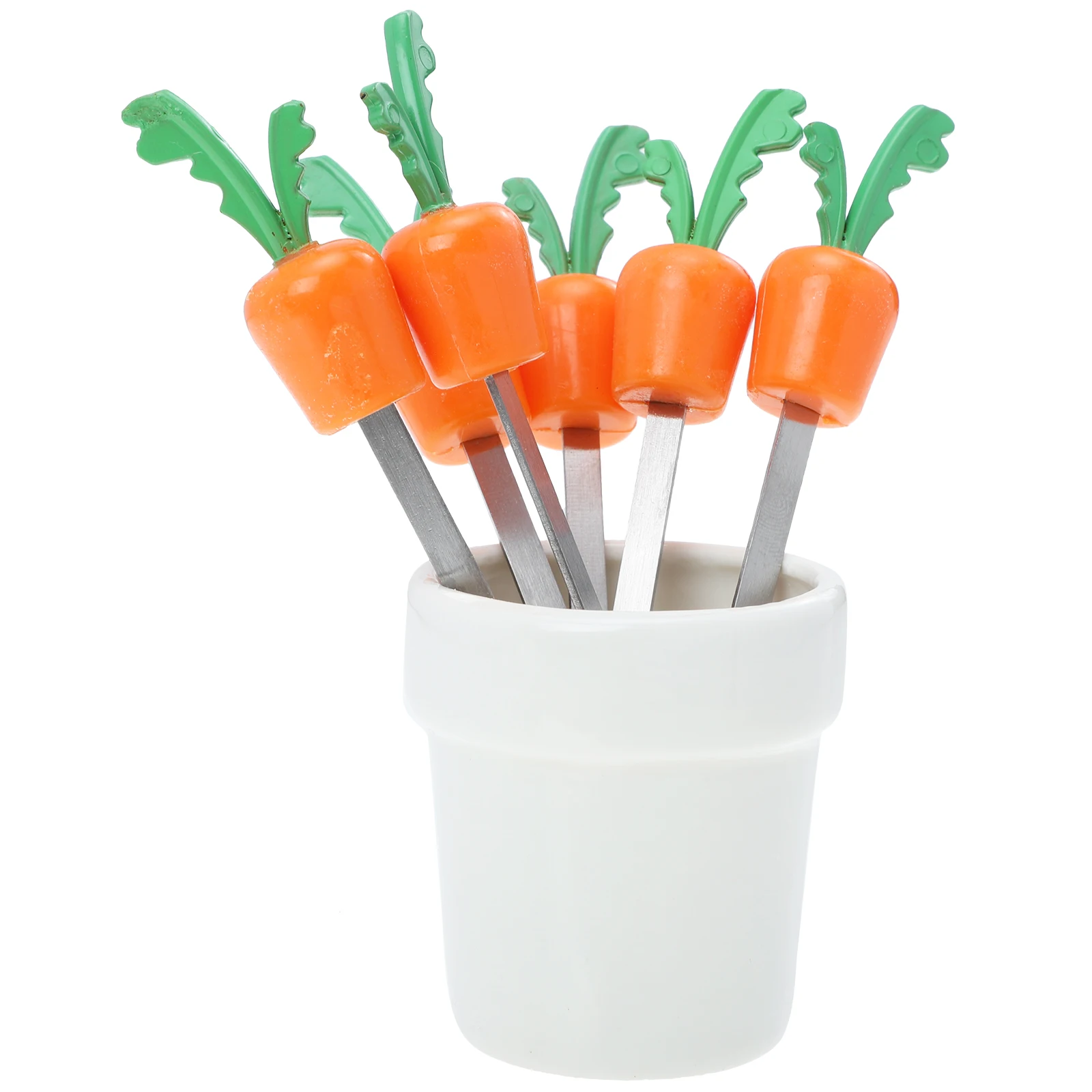 

1 Set Portable Stainless Steel Adorable Food Forks Dessert Forks Party Fruit Forks Fruit Picks for Fruit Shop Festival Home