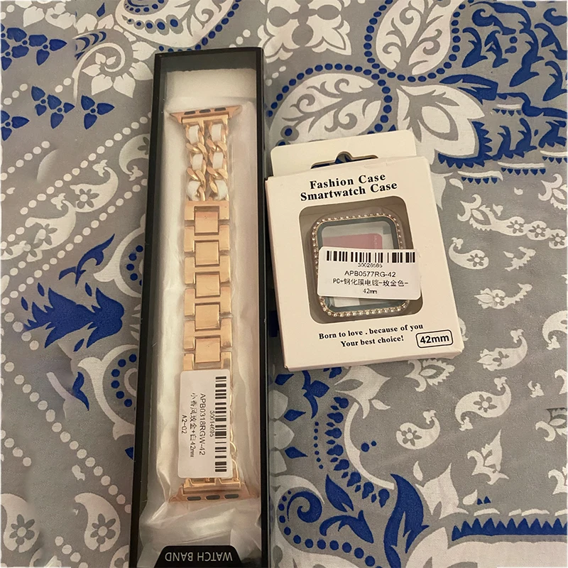 Women Leather Steel Watch Strap Luxury Bands for Apple Watch 8 7 6 SE 5 45mm 41mm Bracelet for IWatch Series 8 7 6 5 4 42mm 44mm