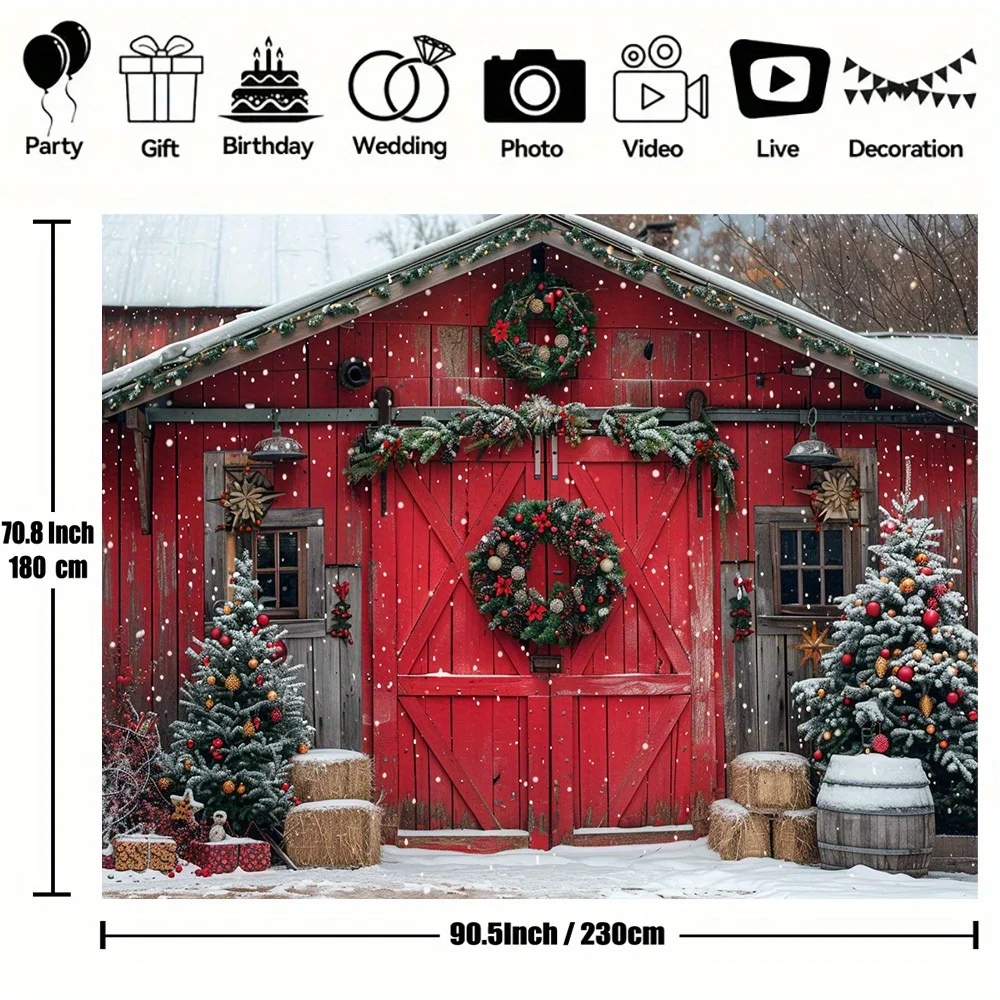 Рождественский фон для фотосъемки из полиэстера с изображением рождественской