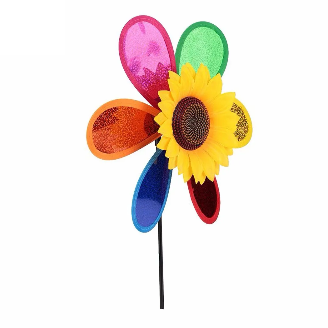 

1PCS Sunflower Windmill Pinwheel Home Garden Colourful Sequins Foldable Windmill Carry Camping Picnic Home Garden Decoration