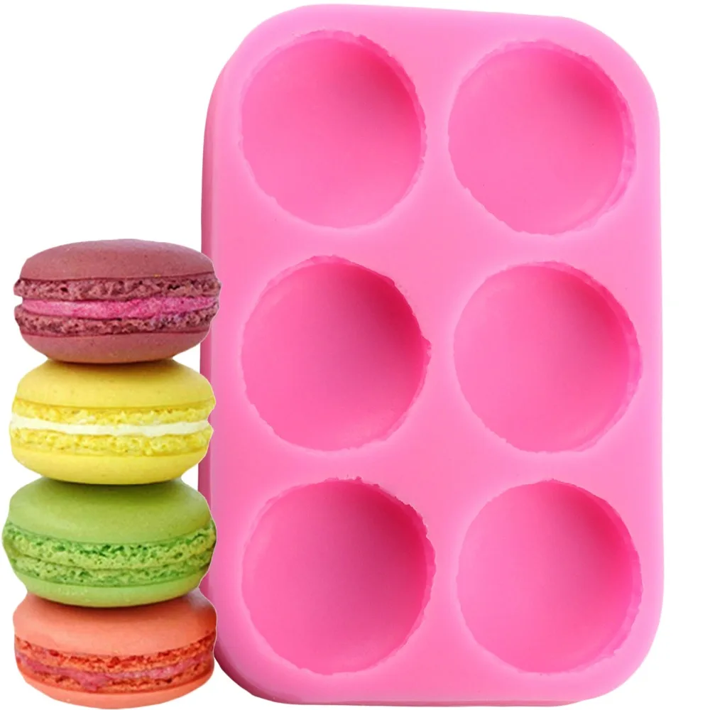 

6 Holes Macaroon Silicone Mold Fondant Cake Mold Chocolate Soap Mould Kitchen Baking Decorating Cake Tools