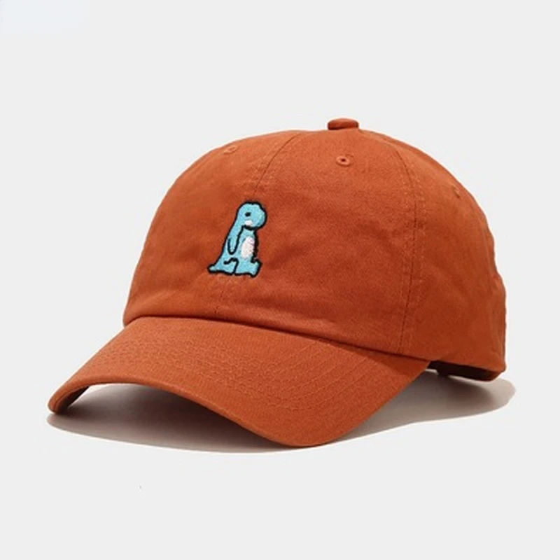 Бейсболка с вышивкой динозавра для мужчин и женщин хлопковая Регулируемая Кепка