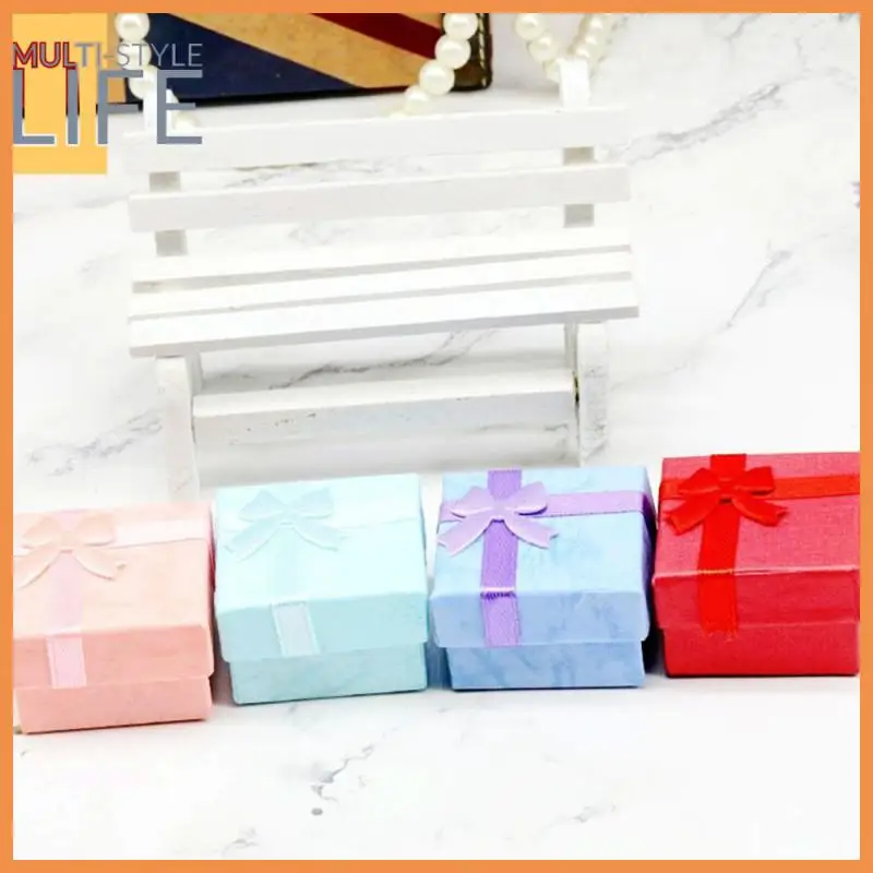 

Cardboard Hardened Pearlescent Ring Jewelry Box 4×4×2.5cm Case Moisture-proof Ring Box Storage Boxes Fashion Gift Box Delicate
