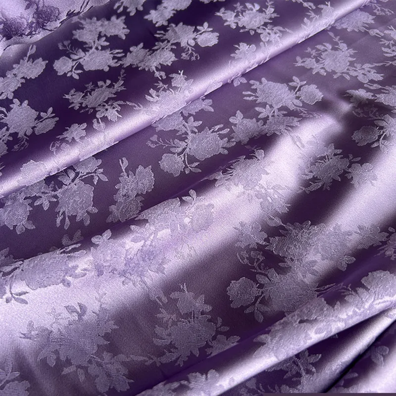 

Платье-рубашка NO31 женское атласное, жаккардовая ткань с фиолетовыми пионами, ткань Чонсам для косплея, швейные материалы, лето 2023