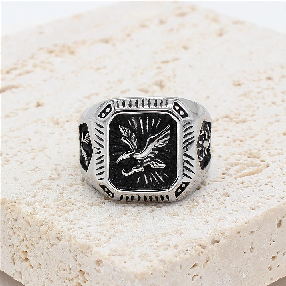 Кольцо мужское из нержавеющей стали в стиле панк/хип-хоп