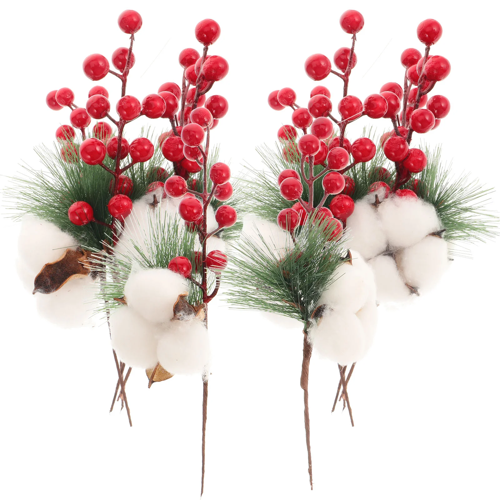 

Artificial Pine Needles Garland Red Berry Pine Pick Branches For Christmas Flower Arrangement Wreaths Decorations