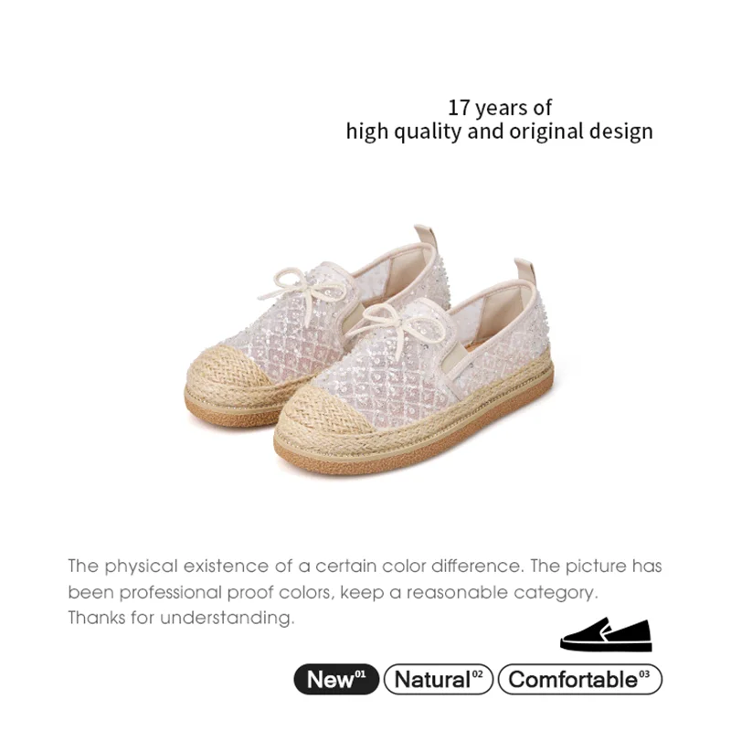 Эспадрильи J &amp M женские сетчатые дышащие кружевные без застежки плоская подошва