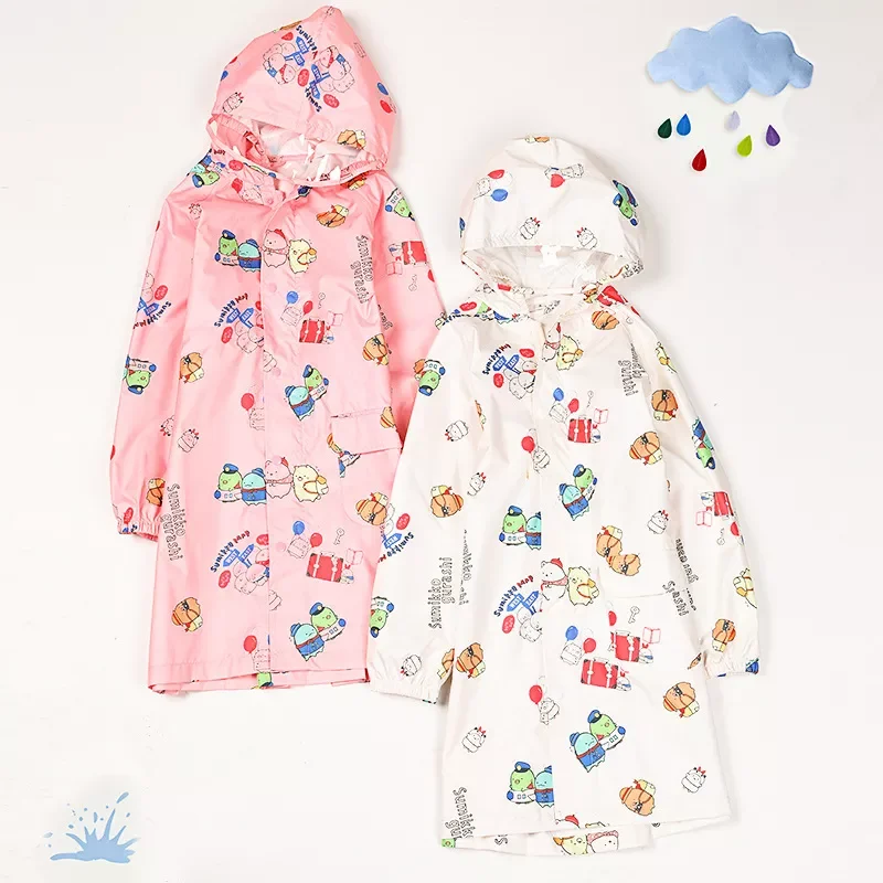 

Cartoon children's raincoat boys and girls kindergarten students one-piece raincoat schoolbag snow proof poncho