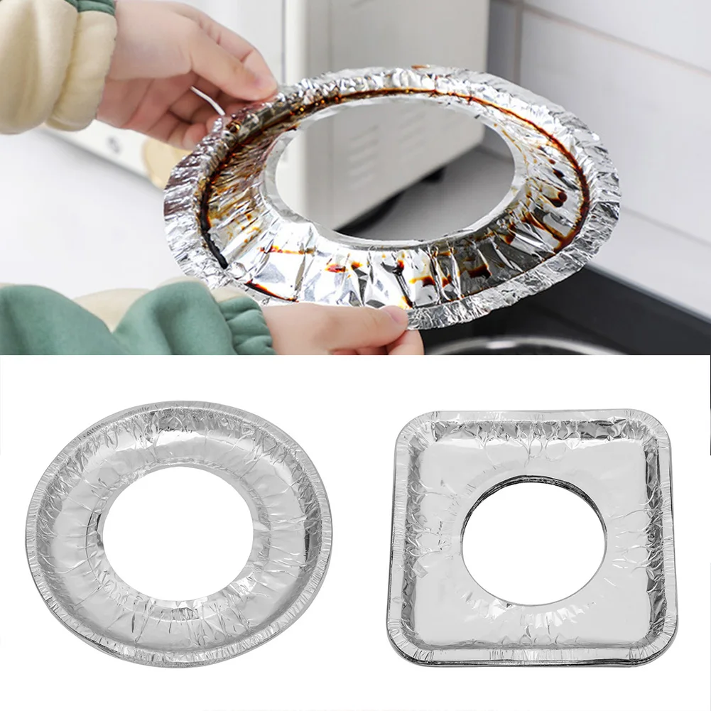 10 шт. коврик для газовой плиты из алюминиевой фольги чистки маслостойкая бумага